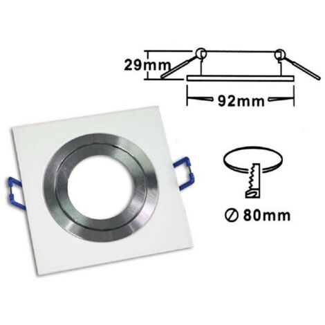 Trade Shop - QUADRATO ACCIAIO PORTALAMPADA P3 BIANCO SILVER -