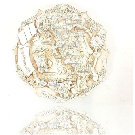 Trade Shop - Quadretto Decorativo Con Base Souvenir Italia 3d Monumenti Città 18cm -