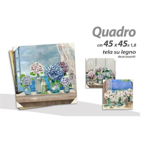 Trade Shop - Quadro Quadretto Decorativo 45x45x1,8cm Tela Su Legno Deluxe Decori Ass. 806872 -