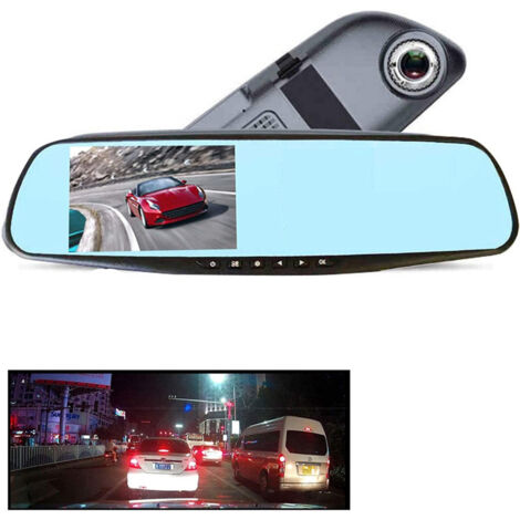 Trade Shop - QY-4500 FULL HD 5" TOUCH-SPIEGEL DUAL-LINSE AUTOKAMERA -