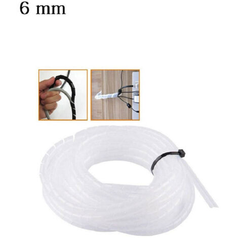 Trade Shop - Raccogli Cavo Spiralato Organizer Fili E Cavi Elettrici 5 Metri Varie Misure -     -6 Mm  -