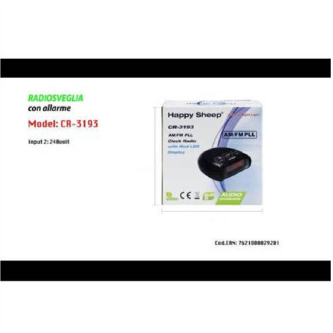 Trade Shop - Radiosveglia Con Allarme Radio Sveglia Fm Display A Led Rossi Cr-3193 Orologio -