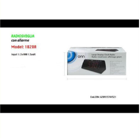 TRADE SHOP - Radiosveglia Con Allarme Sveglia Digitale Orologio Con Ampio Display 1828a -