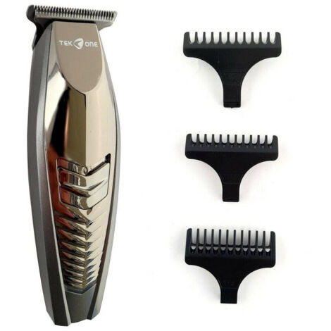 Trade Shop - Rasoio Elettrico Regolabarba Taglia Capelli Batteria Ricaricabile 3 Pettini 3910 -