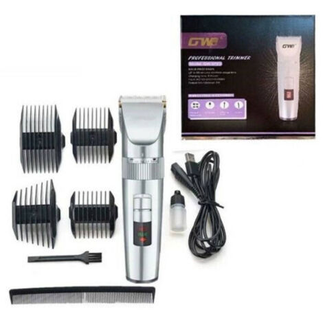 TRADE SHOP - Rasoio Elettrico Tagliacapelli Gw-9673 Ricaricabile + 4 Pettini Capelli -