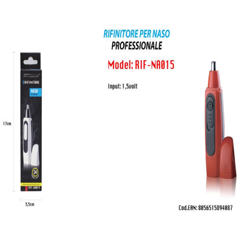 Trade Shop - Rasoio Rifinitore Di Precisione Per Peli Naso Orecchie Professionale Rif-na015 -