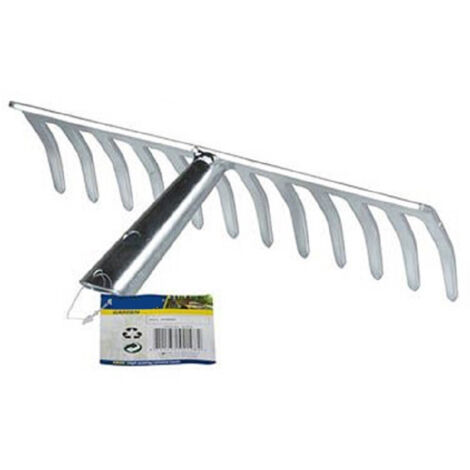 TRADE SHOP - Rastrello In Metallo 12 Denti 13x30x37cm Lavori Di Giardinaggio Pulizia Prato -