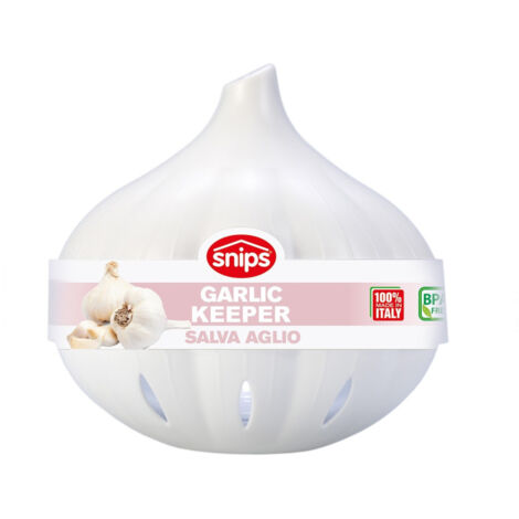 Trade Shop - Recipiente De Plástico Transparente Y Blanco Para Ajos Frescos -