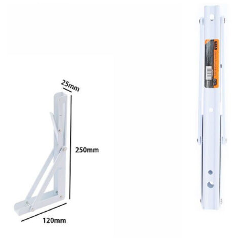 TRADE SHOP - Reggimensola Supporto Staffa In Metallo Pieghevole Regolabile 25x12x2.5 Cm 07917 -