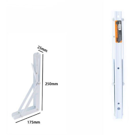 TRADE SHOP - Reggimensola Supporto Staffa Metallo Pieghevole Regolabile 25x17.5x2.5 Cm 07918 -