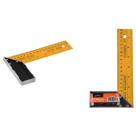 Trade Shop - Regla 20cm Angulo A 90° De Acero Doble Medida 91847 -