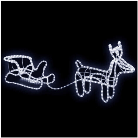 TRADE SHOP - Renna Con Slitta Luce Luci A Led Ip44 Natale Natalizie Decorazioni Addobbi -