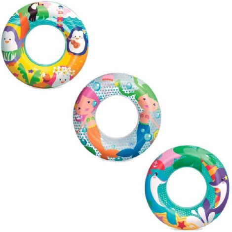 Trade Shop - RETTUNGSBOJE MARINE ADVENTURES AUFBLASBAR 51CM KINDERPOOL SOMMER 36113 3 FARBEN -