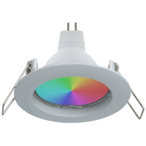 Trade Shop - RGB+3000K LED-Strahler 6W 12V Einbaustrahler 6CM rund RGBW bunte Lichteffekte Boot -      Weiß