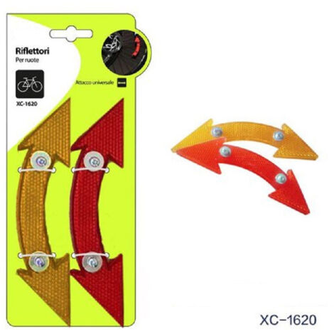 Trade Shop - Riflettori Catarifrangenti Forma Frecce Per Ruote Bici Attacco Universale Xc1620 -