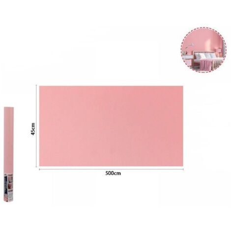 Trade Shop - Rollo De Film Adhesivo Rosa 45cm X 5mt Para Papel Pintado De Muebles 71124 -