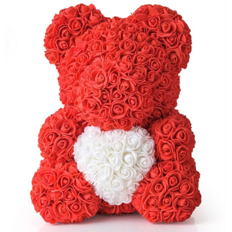 Trade Shop - ROSE ORDER ORDER MIT FIORTEN VON 25 CM ROSSO MIT BIANCO HEART -