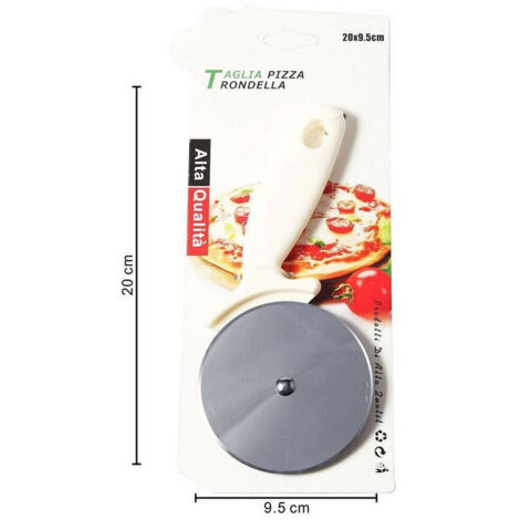 Trade Shop - Rotella Taglia Pizza In Acciaio Coltello A Ruota Per Cucina Ristorante 20x9,5cm -