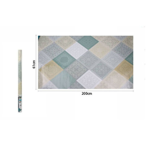 Trade Shop - Rotolo Adesivo Per Muri Parete Carta Da Parati 61cmx2mt Effetto Maioliche 70862 -