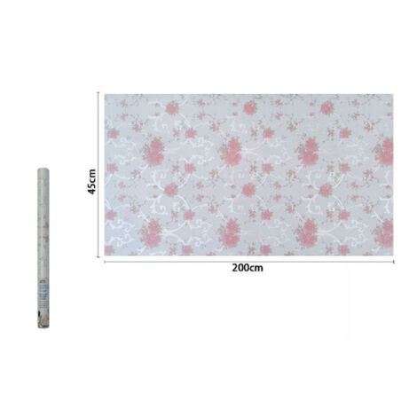 TRADE SHOP - Rotolo Pellicola Adesiva In Pvc Motivo Floreale 45cm X 2mt Mobili Cassetti 71216 -