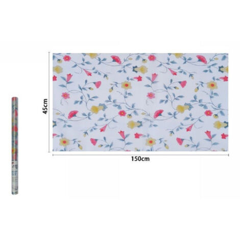 TRADE SHOP - Rotolo Pellicola Adesiva Per Parete Effetto Floreale 45x150 Cm Parati Casa 71293 -