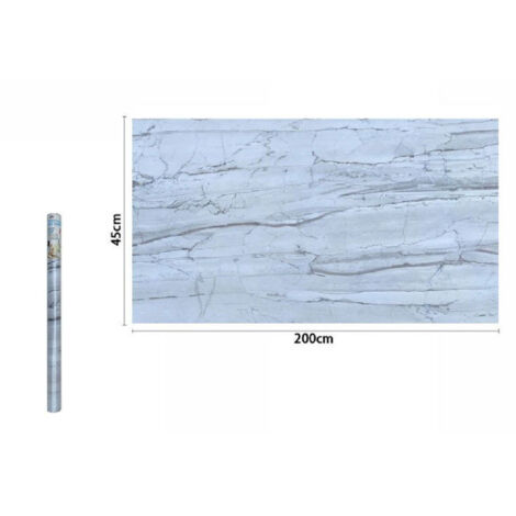 Trade Shop - Rotolo Pellicola Adesiva Per Parete Effetto Marmo Bianco 45cm X 2mt Mobili 71254 -