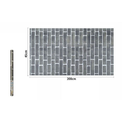 TRADE SHOP - Rotolo Pellicola Adesiva Pvc Mattoni Grigi 45cm X 2mt Mobili Casa Cassetti 71275 -