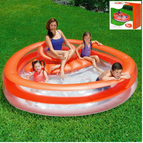 Trade Shop - ROTONDA GONFIABLE PISCINA MIT SITZUNG UND SCHENAL 232 X 229 X 63 CM EXTERAL -