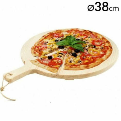 Trade Shop - ROTONDO PIZZA TAGLISH 38 CM IN LEGNO ABETE MIT CUISINE AFFETTATI MANIC -
