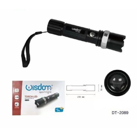 Trade Shop - Rtocia Led Cree T6 Ricaricabile Usb Auto Regolabile Reistent Dt-2089 -