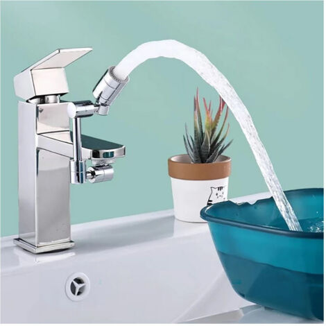TRADE SHOP - Rubinetto Girevole 1080° Prolunga Rompigetto Snodabile Acqua Cucina Bagno -