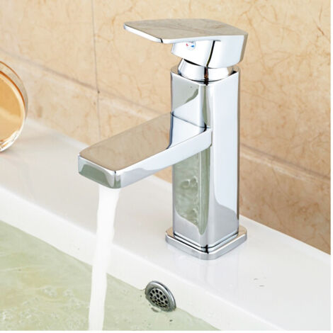 TRADE SHOP - Rubinetto Lavabo Bagno Moderno Miscelatore Lavandino Monocomando Ottone Cromato -