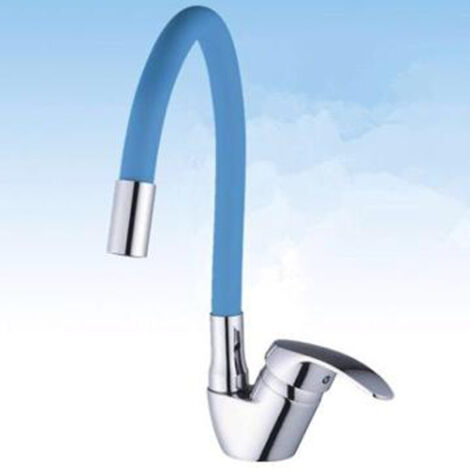 TRADE SHOP - Rubinetto Miscelatore Girevole Per Lavandino Lavello Cucina Colore Canna Blu -