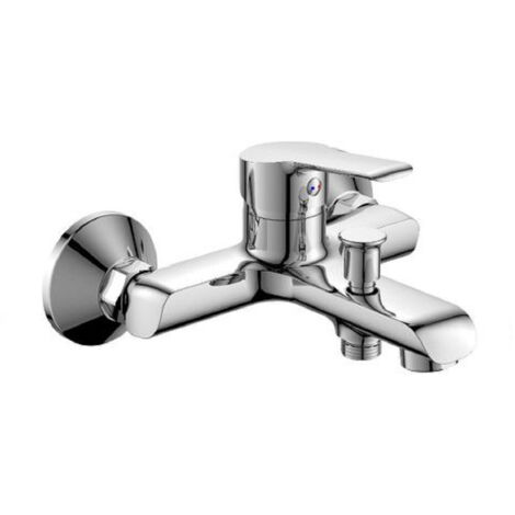 Trade Shop - Rubinetto Miscelatore Gruppo Vasca Da Bagno Cromato Con Attacco Doccia Roll87107 -