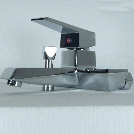 Trade Shop - Rubinetto Miscelatore Vasca Cubico Esy52965 Monocomando Monoforo Rubinetteria -