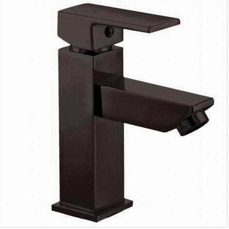 TRADE SHOP - Rubinetto Per Bagno Ultra Moderno Miscelatore Orientabile Lavabo Nero Opaco 87207 -