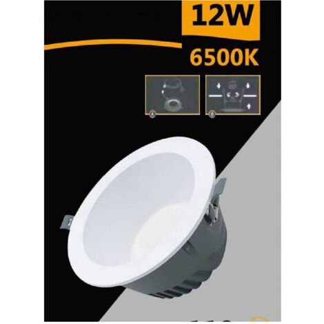 Trade Shop - RUNDER EINBAU-SMD-LED-STRAHLER 12 WATT 1100 LUMEN LICHT 4000K 6500K GL-AG12 -