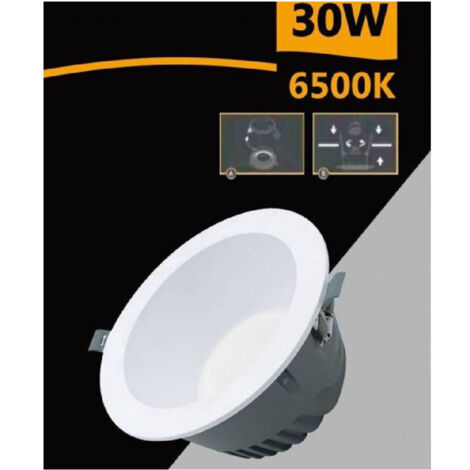 Trade Shop - RUNDER SMD LED-EINBAUSTRAHLER 30W 3000LUMEN WEISSES LICHT 6500K 4000K GL-AG30 -