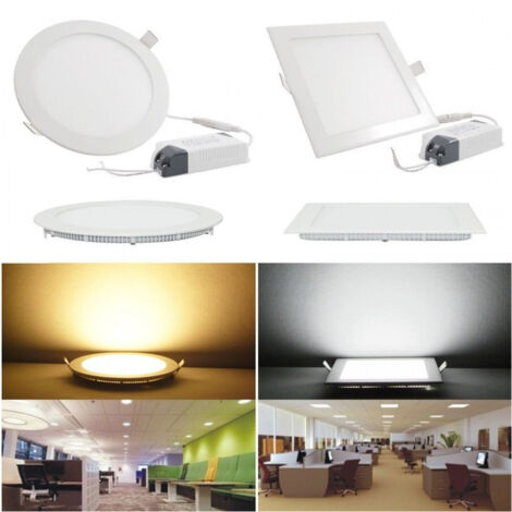 Trade Shop - RUNDES ODER QUADRATISCHES LED-SPOTLIGHT-PANEL VON 6 BIS 25 W, EINBAU, KALT-WARM-LICHT -     Platz