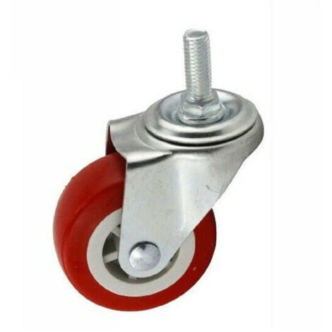 TRADE SHOP - Ruota Gomma Ricambio Rotella Per Carrello Mobili Staffa Girevole Vite 1.5" -