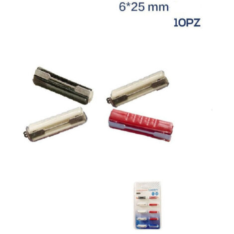 Trade Shop - SATZ 10 STÜCK DOPPELFLACHSICHERUNGEN AUTO MOTORRAD MOTORROLLER 6X25MM 5A/8A/16A/20A/25A/30A XC-1316 -