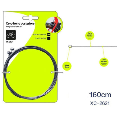Trade Shop - SATZ 2PCS STAHL HINTEN BREMSKABEL 160CM UNIVERSAL FAHRRAD BEFESTIGUNG XC-2621 -