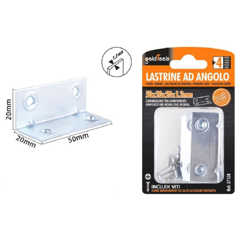 Trade Shop - satz 4 stück eckplatten 50X20X20X1,2 mm mobile schrauben 57128 -