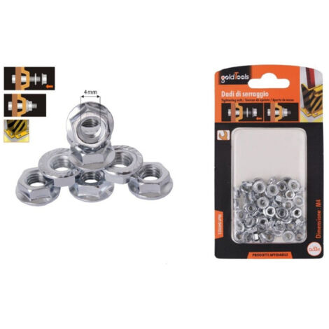 Trade Shop - SATZ 53 STÜCK SECHSKANTFLANSCHMUTTER M4 BOLZEN SCHRAUBE 4MM 94921 -