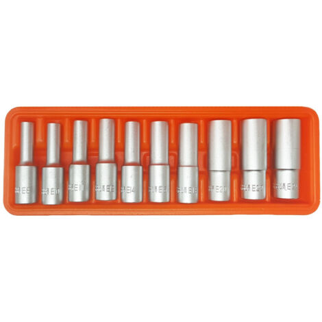 Trade Shop - SATZ MIT 10 TORX-EINSÄTZEN 1/2" LANG E8 E10 E11 E12 E14 E16 E18 E20 E22 E24 -