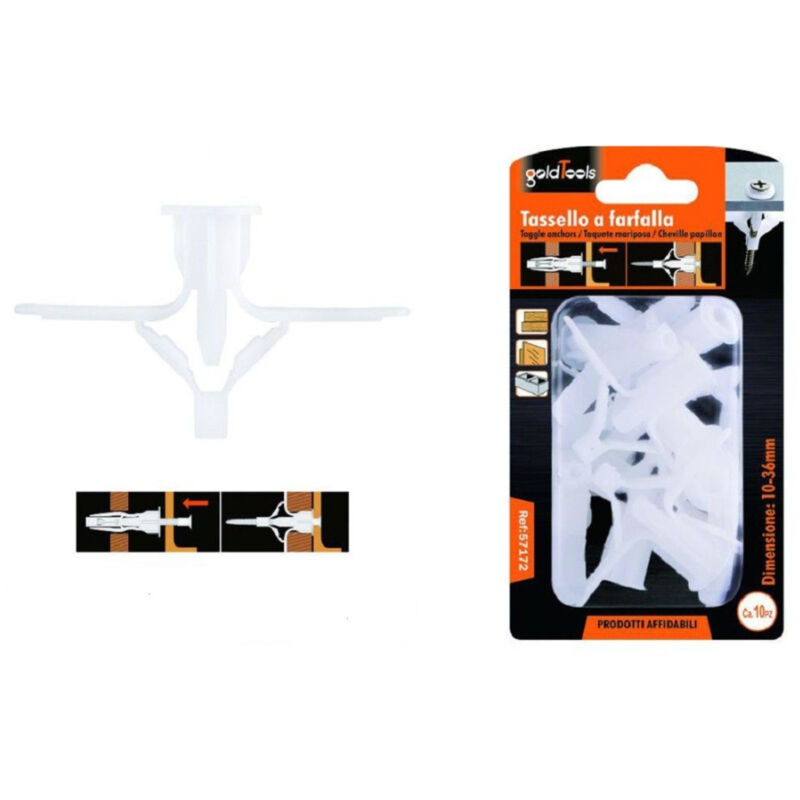 Trade Shop - satz 10 stück schmetterlingsstopfen spreizfeder 10-36 mm schrauben 57172 -