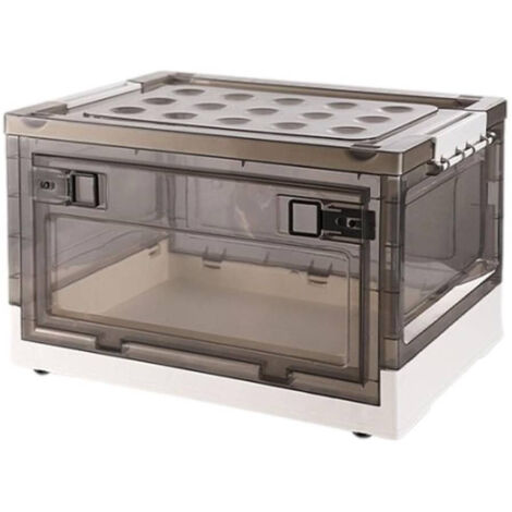 TRADE SHOP - Scatola Contenitore Stoccaggio Pieghevole Salvaspazio Con Ruote 51 X 34 X 24 Cm -