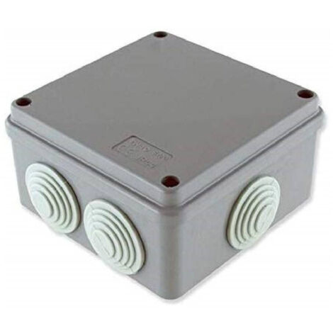 Trade Shop - Scatola Derivazione Cavi 10x10x5 Cm 6 Passacavi Jk649 Elettrocanali Esterna Ip44 -