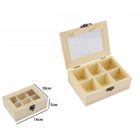 TRADE SHOP - Scatola Portagioie Legno Con Bacheca 6 Posti Scomparti Vetrina 74024a Ly-10627 -