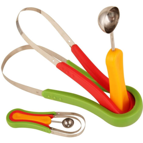 TRADE SHOP - Scavino Cucchiaio Multifunzione Taglio Melone 3 In 1 Spallinatore Per Frutta -